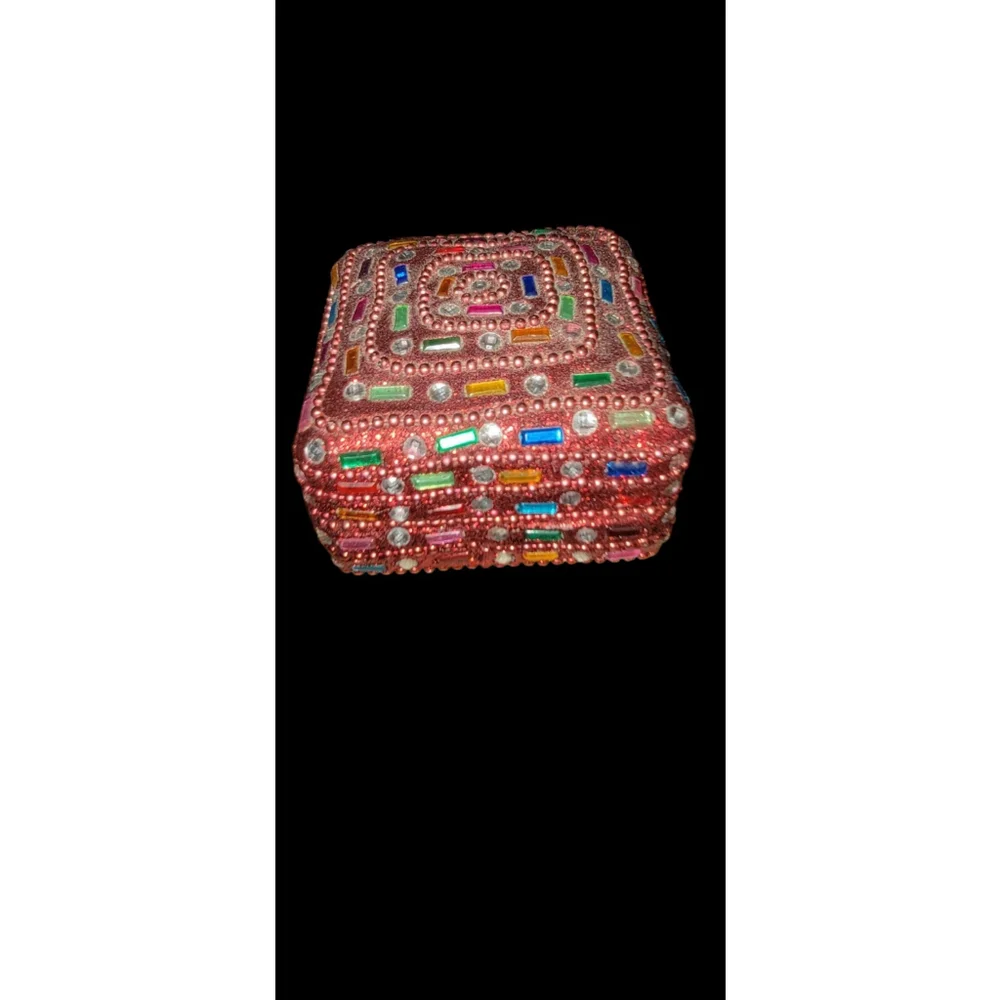 Trinket Box Bejeweled Wedding Bridal Ring Keepsake Jewelry Pill Memory Prayer